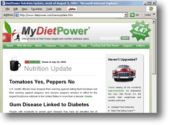 Click to open Diet Power's weekly news page.